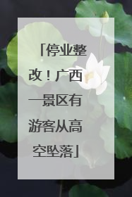 停业整改！广西一景区有游客从高空坠落
