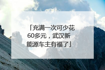 充满一次可少花60多元，武汉新能源车主有福了