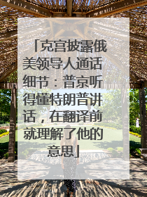 克宫披露俄美领导人通话细节：普京听得懂特朗普讲话，在翻译前就理解了他的意思
