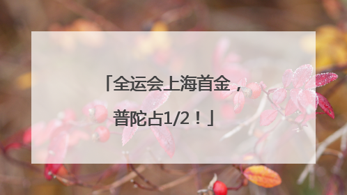 全运会上海首金，普陀占1/2！