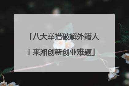 八大举措破解外籍人士来湘创新创业难题