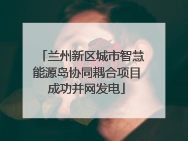 兰州新区城市智慧能源岛协同耦合项目成功并网发电