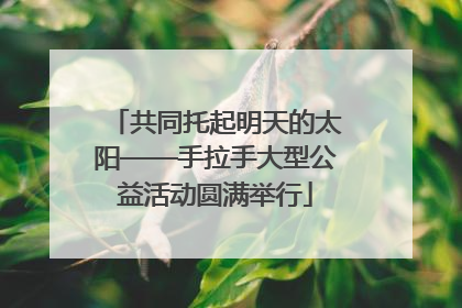 共同托起明天的太阳——手拉手大型公益活动圆满举行