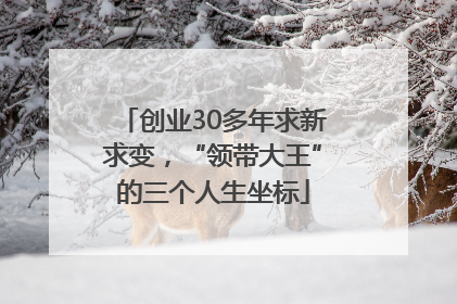 创业30多年求新求变，“领带大王”的三个人生坐标
