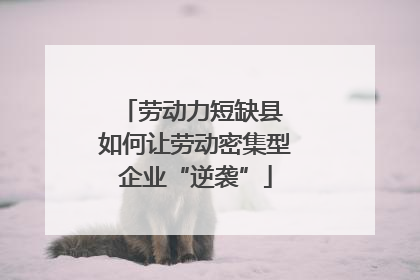 劳动力短缺县 如何让劳动密集型企业“逆袭”