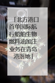 北方港口首单国际航行船舶生物燃料油加注业务在青岛港落地