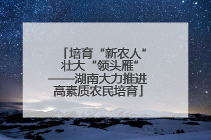 培育“新农人” 壮大“领头雁”——湖南大力推进高素质农民培育