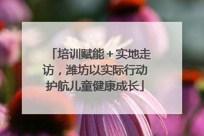 培训赋能＋实地走访，潍坊以实际行动护航儿童健康成长