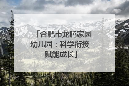 合肥市龙腾家园幼儿园：科学衔接 赋能成长