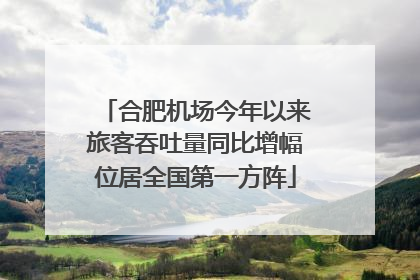 合肥机场今年以来旅客吞吐量同比增幅位居全国第一方阵