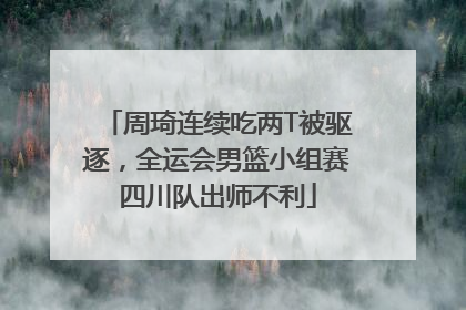 周琦连续吃两T被驱逐，全运会男篮小组赛四川队出师不利