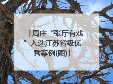周庄“张厅有戏”入选江苏省级优秀案例(图)