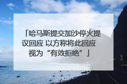 哈马斯提交加沙停火提议回应 以方称将此回应视为“有效拒绝”