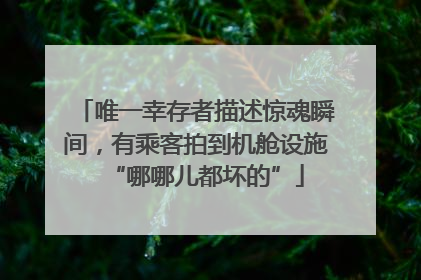 唯一幸存者描述惊魂瞬间，有乘客拍到机舱设施“哪哪儿都坏的”