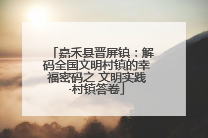 嘉禾县晋屏镇：解码全国文明村镇的幸福密码之 文明实践·村镇答卷