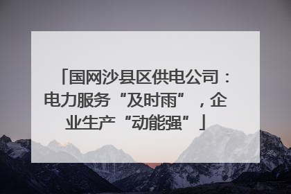国网沙县区供电公司：电力服务“及时雨”，企业生产“动能强”