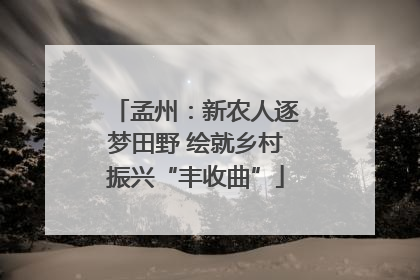 孟州：新农人逐梦田野 绘就乡村振兴“丰收曲”
