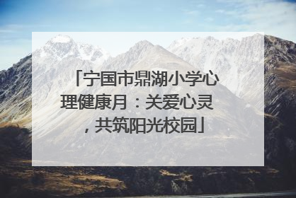 宁国市鼎湖小学心理健康月：关爱心灵，共筑阳光校园