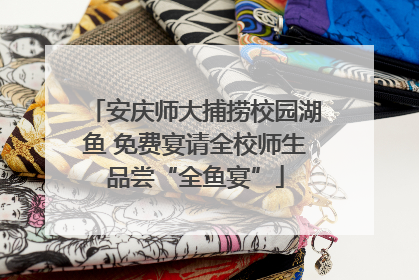 安庆师大捕捞校园湖鱼 免费宴请全校师生品尝“全鱼宴”
