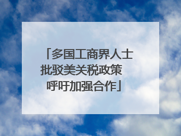 多国工商界人士批驳美关税政策 呼吁加强合作