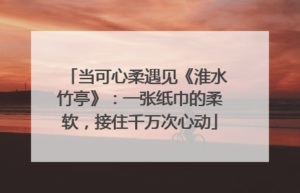 当可心柔遇见《淮水竹亭》：一张纸巾的柔软，接住千万次心动