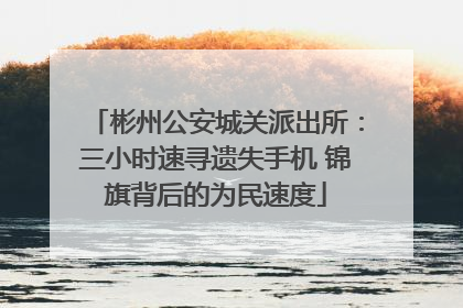 彬州公安城关派出所：三小时速寻遗失手机 锦旗背后的为民速度