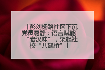 彭刘杨路社区下沉党员易静：语言赋能“老汉味”，架起社校“共建桥”