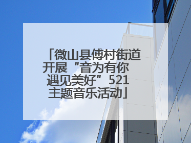 微山县傅村街道开展“音为有你 遇见美好”521主题音乐活动