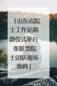 山东省院士工作站揭牌仪式举行 张联盟院士团队现场助阵