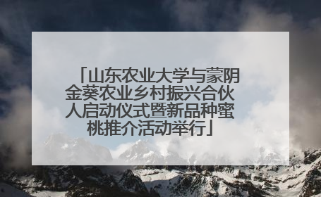 山东农业大学与蒙阴金葵农业乡村振兴合伙人启动仪式暨新品种蜜桃推介活动举行