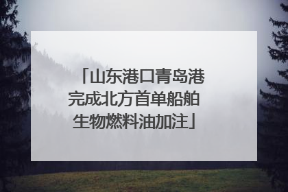 山东港口青岛港完成北方首单船舶生物燃料油加注