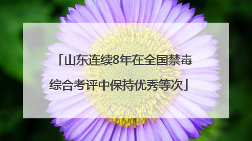 山东连续8年在全国禁毒综合考评中保持优秀等次