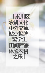 崇川区农耕文化中外交流站点揭牌 留学生田间挥镰体验农耕之乐