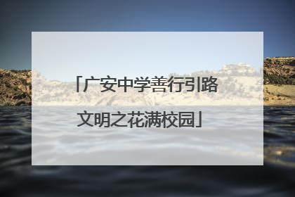 广安中学善行引路 文明之花满校园