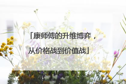 康师傅的升维博弈，从价格战到价值战