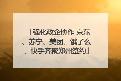 强化政企协作 京东、苏宁、美团、饿了么、快手齐聚郑州签约