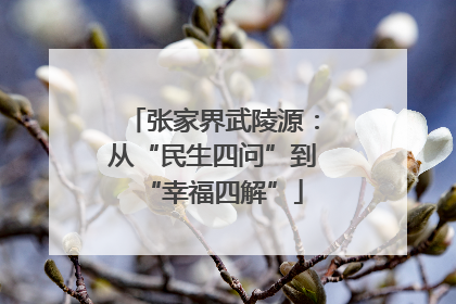 张家界武陵源：从“民生四问”到“幸福四解”