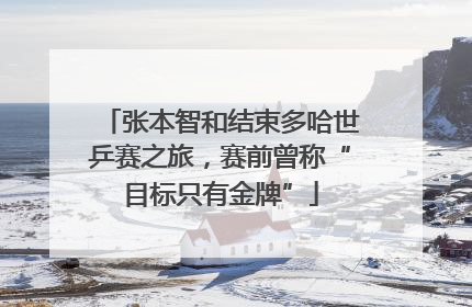 张本智和结束多哈世乒赛之旅，赛前曾称“目标只有金牌”
