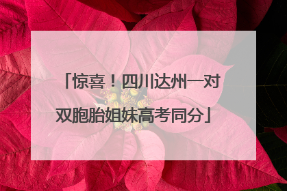 惊喜！四川达州一对双胞胎姐妹高考同分