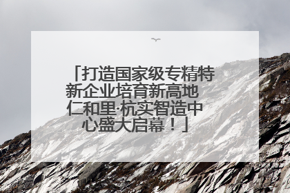 打造国家级专精特新企业培育新高地 仁和里·杭实智造中心盛大启幕！