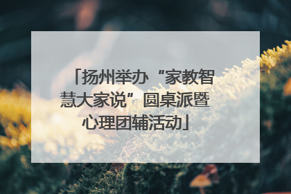 扬州举办“家教智慧大家说”圆桌派暨心理团辅活动