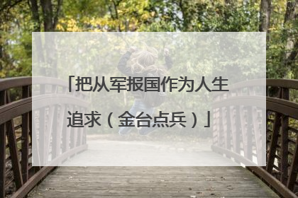 把从军报国作为人生追求（金台点兵）