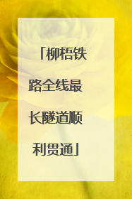 柳梧铁路全线最长隧道顺利贯通