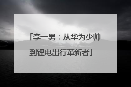 李一男：从华为少帅到锂电出行革新者