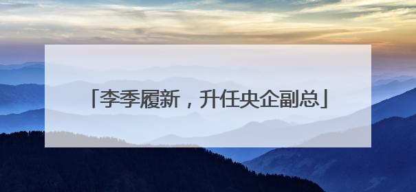 李季履新，升任央企副总