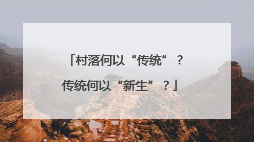 村落何以“传统”？传统何以“新生”？