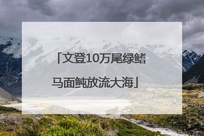 文登10万尾绿鳍马面鲀放流大海