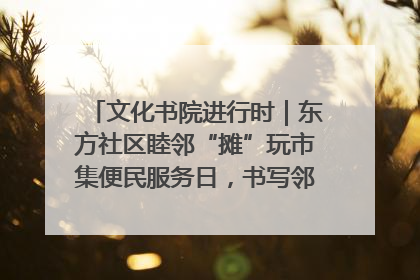 文化书院进行时｜东方社区睦邻“摊”玩市集便民服务日，书写邻里共生新篇章