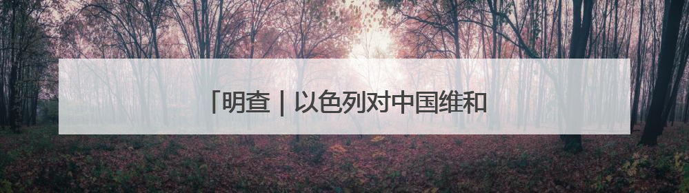 明查｜以色列对中国维和部队开火？别张嘴就来