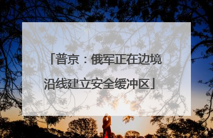 普京：俄军正在边境沿线建立安全缓冲区